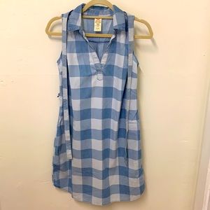 Faded Glory Blue Checkered Small Dress